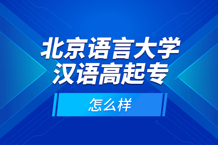 北京语言大学汉语高起专怎么样？