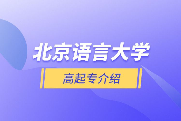 北京语言大学高起专介绍